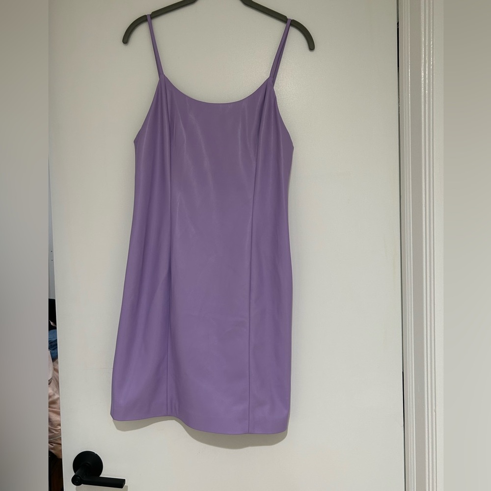 Alice + Olivia Nelle Vegan Leather Dress in Lavender Women's Size 8 NWT